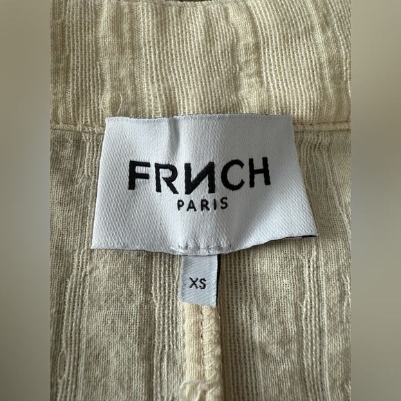 FRNCH Betina Woven Cotton Jumpsuit Short Romper in Ecru Cream Size XS - Picture 8 of 12